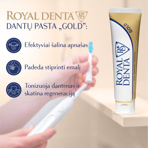 GOLD dantų pasta dantenų priežiūrai, 130g. - Image 4