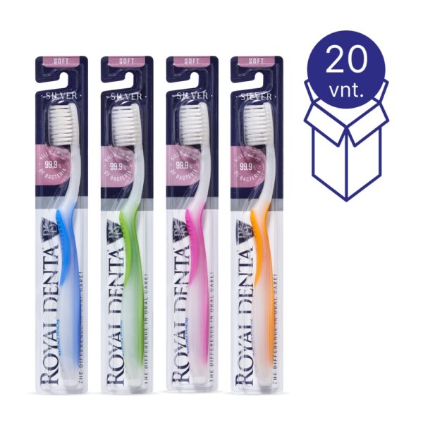 SILVER SOFT dantų šepetėlis, 20 vnt., klasikinis kotelis