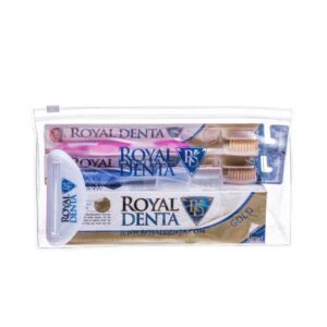 GOLD GO rinkinys: GOLD MEDIUM dantų šepetėliai 2 vnt. ir 130 g. dantų pasta, priedai