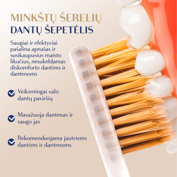 GOLD SOFT dantų šepetėlis, mėlynas, klasikinis kotelis - Image 5