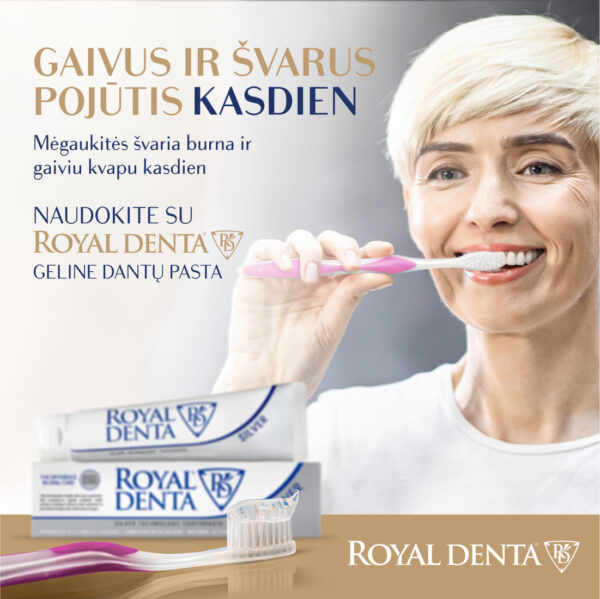 SILVER MEDIUM dantų šepetėlis, rožinis, klasikinis kotelis - Image 7